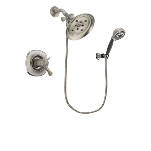 Delta Addison Stainless Steel Finish Thermostatic Shower Faucet System Package with Large Rain Showerhead and 5-Setting Wall Mount Personal Handheld Shower Includes Rough-in Valve DSP1996V
