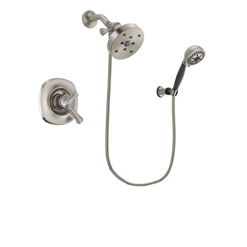 Delta Addison Stainless Steel Finish Dual Control Shower Faucet System Package with 5-1/2 inch Shower Head and 5-Setting Wall Mount Personal Handheld Shower Includes Rough-in Valve DSP2052V