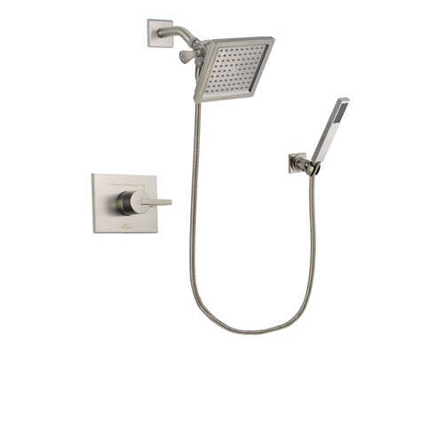 Delta Vero Stainless Steel Finish Shower Faucet System Package with 6.5-inch Square Rain Showerhead and Wall-Mount Handheld Shower Stick Includes Rough-in Valve DSP2192V