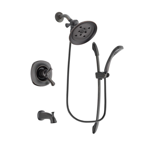 Delta Addison Venetian Bronze Finish Dual Control Tub and Shower Faucet System Package with Large Rain Shower Head and 1-Spray Handshower with Slide Bar Includes Rough-in Valve and Tub Spout DSP2465V