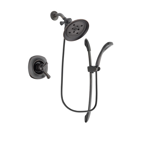 Delta Addison Venetian Bronze Finish Dual Control Shower Faucet System Package with Large Rain Shower Head and 1-Spray Handshower with Slide Bar Includes Rough-in Valve DSP2466V
