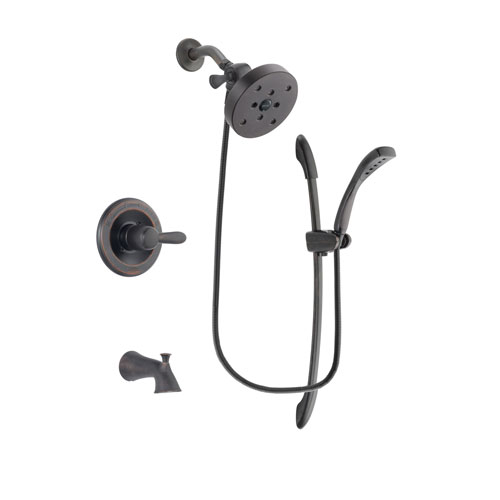 Delta Lahara Venetian Bronze Finish Tub and Shower Faucet System Package with 5-1/2 inch Showerhead and 1-Spray Handshower with Slide Bar Includes Rough-in Valve and Tub Spout DSP2481V