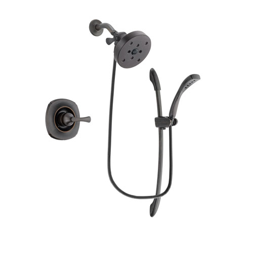 Delta Addison Venetian Bronze Finish Shower Faucet System Package with 5-1/2 inch Showerhead and 1-Spray Handshower with Slide Bar Includes Rough-in Valve DSP2486V