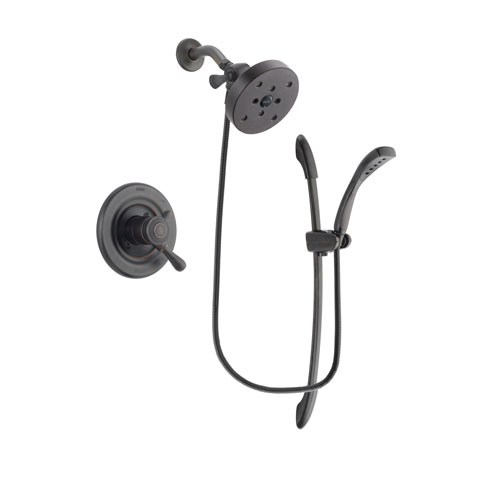 Delta Leland Venetian Bronze Finish Dual Control Shower Faucet System Package with 5-1/2 inch Showerhead and 1-Spray Handshower with Slide Bar Includes Rough-in Valve DSP2494V