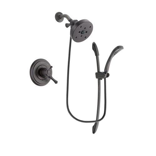 Delta Cassidy Venetian Bronze Finish Dual Control Shower Faucet System Package with 5-1/2 inch Showerhead and 1-Spray Handshower with Slide Bar Includes Rough-in Valve DSP2500V