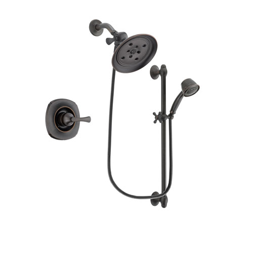 Delta Addison Venetian Bronze Finish Shower Faucet System Package with Large Rain Shower Head and 5-Spray Personal Handshower with Slide Bar Includes Rough-in Valve DSP2576V