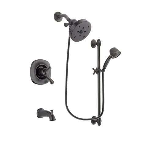 Delta Addison Venetian Bronze Finish Dual Control Tub and Shower Faucet System Package with 5-1/2 inch Showerhead and 5-Spray Personal Handshower with Slide Bar Includes Rough-in Valve and Tub Spout DSP2615V