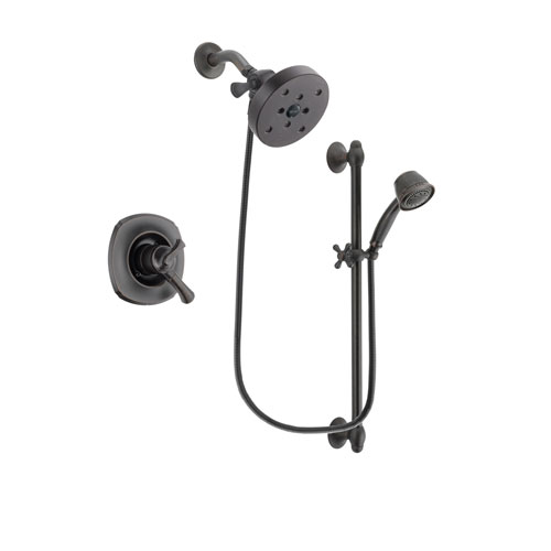 Delta Addison Venetian Bronze Finish Dual Control Shower Faucet System Package with 5-1/2 inch Showerhead and 5-Spray Personal Handshower with Slide Bar Includes Rough-in Valve DSP2616V