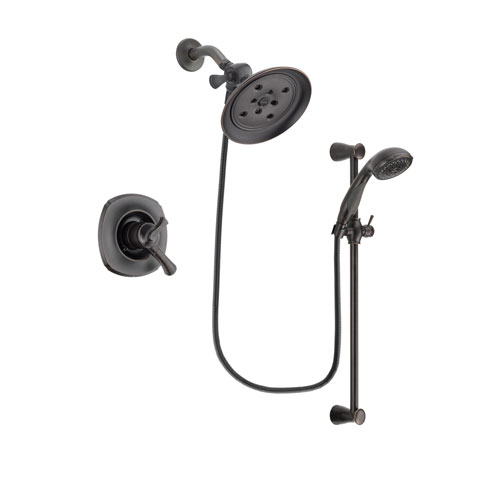 Delta Addison Venetian Bronze Finish Dual Control Shower Faucet System Package with Large Rain Shower Head and Personal Handheld Shower Spray with Slide Bar Includes Rough-in Valve DSP2706V