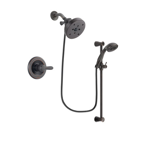 Delta Lahara Venetian Bronze Finish Shower Faucet System Package with 5-1/2 inch Showerhead and Personal Handheld Shower Spray with Slide Bar Includes Rough-in Valve DSP2722V