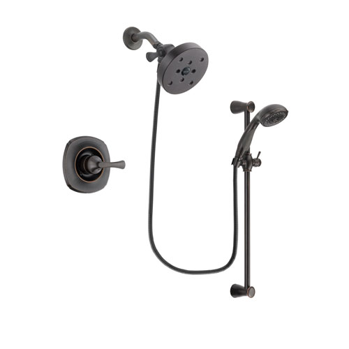 Delta Addison Venetian Bronze Finish Shower Faucet System Package with 5-1/2 inch Showerhead and Personal Handheld Shower Spray with Slide Bar Includes Rough-in Valve DSP2726V