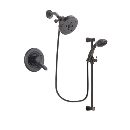 Delta Lahara Venetian Bronze Finish Dual Control Shower Faucet System Package with 5-1/2 inch Showerhead and Personal Handheld Shower Spray with Slide Bar Includes Rough-in Valve DSP2730V