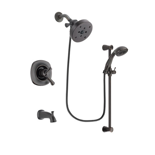 Delta Addison Venetian Bronze Finish Dual Control Tub and Shower Faucet System Package with 5-1/2 inch Showerhead and Personal Handheld Shower Spray with Slide Bar Includes Rough-in Valve and Tub Spout DSP2735V