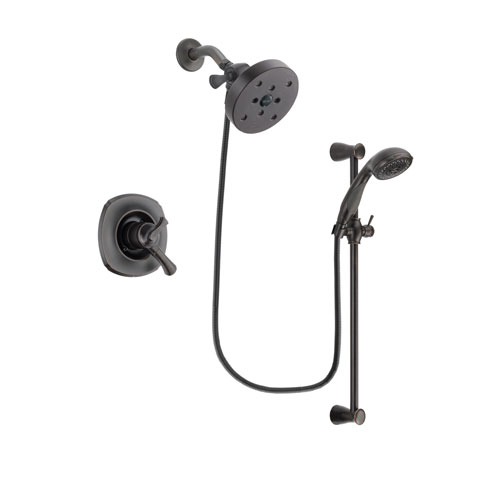 Delta Addison Venetian Bronze Finish Dual Control Shower Faucet System Package with 5-1/2 inch Showerhead and Personal Handheld Shower Spray with Slide Bar Includes Rough-in Valve DSP2736V