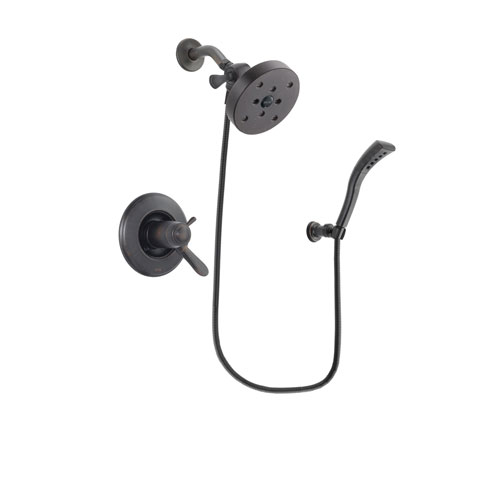 Delta Lahara Venetian Bronze Finish Thermostatic Shower Faucet System Package with 5-1/2 inch Showerhead and Modern Wall Mount Personal Handheld Shower Spray Includes Rough-in Valve DSP2952V