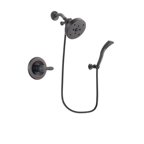 Delta Lahara Venetian Bronze Finish Shower Faucet System Package with 5-1/2 inch Showerhead and Modern Wall Mount Personal Handheld Shower Spray Includes Rough-in Valve DSP2962V