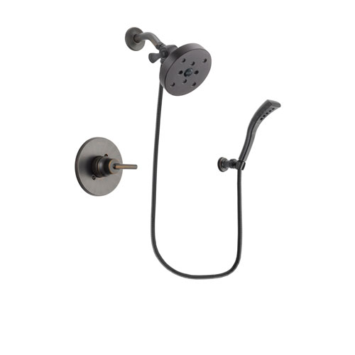 Delta Trinsic Venetian Bronze Finish Shower Faucet System Package with 5-1/2 inch Showerhead and Modern Wall Mount Personal Handheld Shower Spray Includes Rough-in Valve DSP2964V