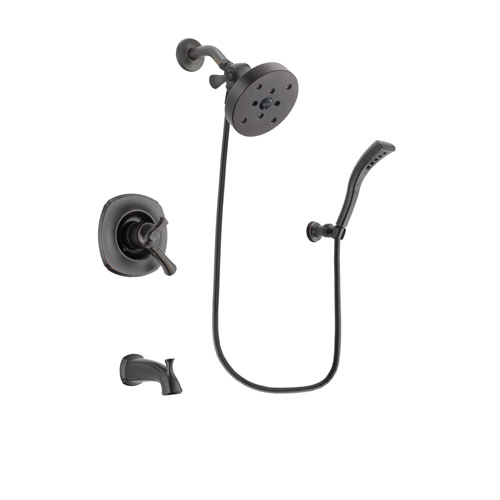 Delta Addison Venetian Bronze Finish Dual Control Tub and Shower Faucet System Package with 5-1/2 inch Showerhead and Modern Wall Mount Personal Handheld Shower Spray Includes Rough-in Valve and Tub Spout DSP2975V