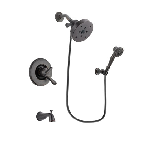 Delta Linden Venetian Bronze Finish Dual Control Tub and Shower Faucet System Package with 5-1/2 inch Showerhead and 3-Spray Wall-Mount Hand Shower Includes Rough-in Valve and Tub Spout DSP3097V