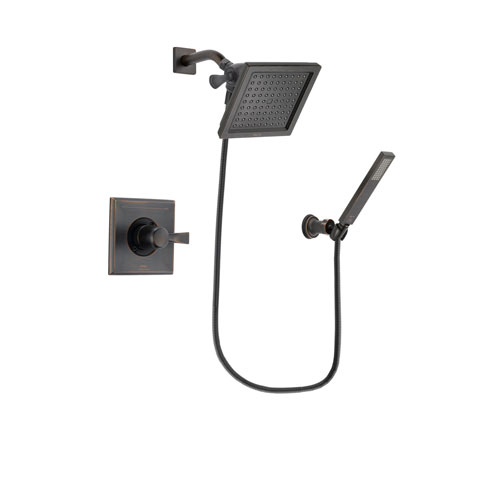 Delta Dryden Venetian Bronze Finish Shower Faucet System Package with 6.5-inch Square Rain Showerhead and Modern Wall-Mount Handheld Shower Stick Includes Rough-in Valve DSP3262V