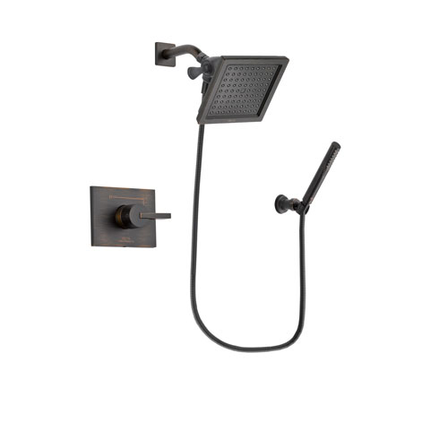 Delta Vero Venetian Bronze Finish Shower Faucet System Package with 6.5-inch Square Rain Showerhead and Cylindrical Wall-Mount Handheld Shower Stick Includes Rough-in Valve DSP3300V