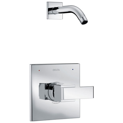 Qty (1): Delta Ara 1 Handle Shower Faucet Trim Kit in Chrome with Less Showerhead