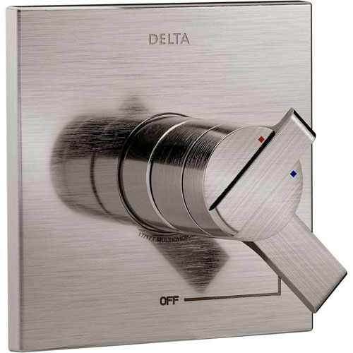 Qty (1): Delta Ara Monitor 17 Series 1 Handle Volume and Temperature Control Valve Trim Kit in Stainless Steel Finish