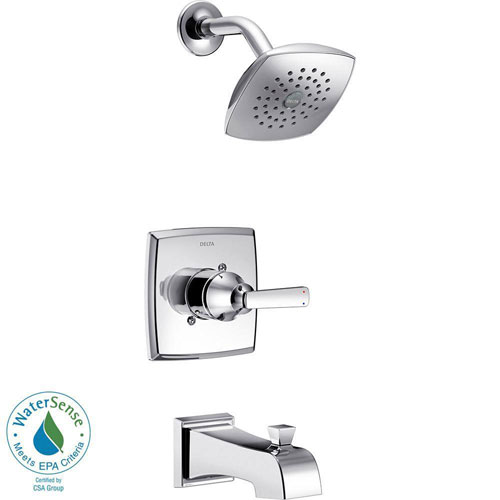 Qty (1): Delta Ashlyn 1 Handle Pressure Balance Tub and Shower Faucet Trim Kit in Chrome