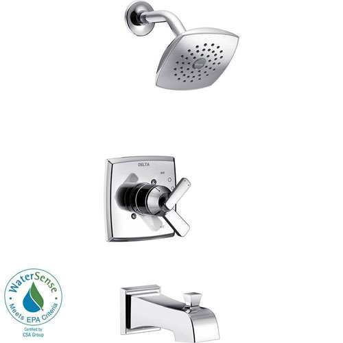 Qty (1): Delta Ashlyn 1 Handle Pressure Balance Tub and Shower Faucet Trim Kit in Chrome