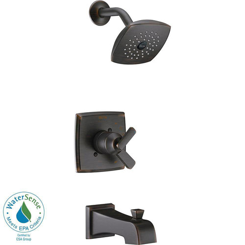 Qty (1): Delta Ashlyn 1 Handle Pressure Balance Tub and Shower Faucet Trim Kit in Venetian Bronze