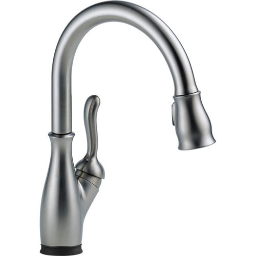 Delta Leland Single-Handle Pull-Down Sprayer Touch2O Kitchen Faucet in Arctic Stainless Steel Finish Featuring MagnaTite Docking 693166