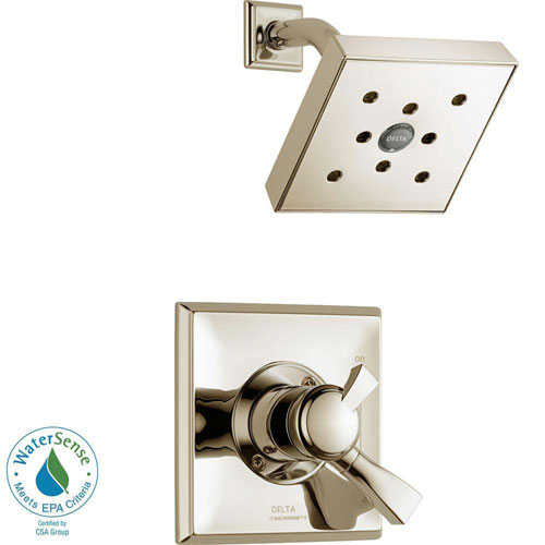Qty (1): Delta Dryden 1 Handle H2Okinetic Shower Faucet Trim Kit in Polished Nickel