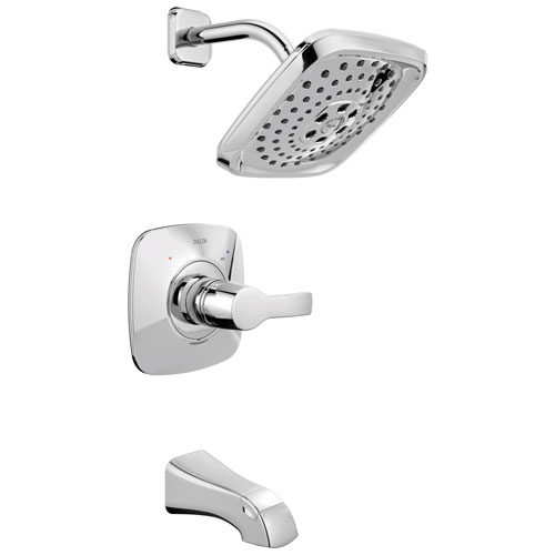 Qty (1): Delta Tesla H2Okinetic 1 Handle Tub and Shower Faucet Trim Kit in Chrome