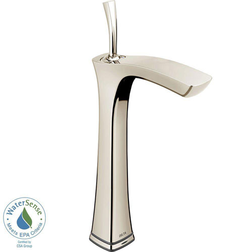 Delta Tesla Single Hole 1-Handle Touch2O Technology Vessel Bathroom Faucet in Polished Nickel 718220