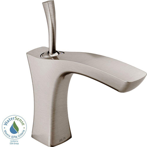 Delta Tesla Single Hole 1-Handle Bathroom Faucet in Stainless 718242