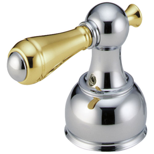 Delta Chrome / Polished Brass Finish Lavatory Metal Lever Handles - Quantity 2 Included 398057