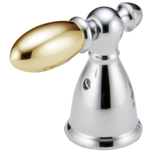 Delta Victorian Collection Chrome / Polished Brass Finish Lavatory / Kitchen Metal Lever Handles - Quantity 2 Included 386985