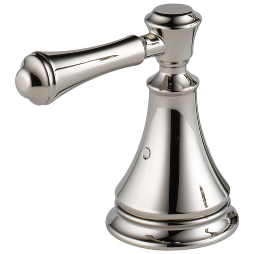Qty (1): Delta Cassidy Collection Polished Nickel Finish Roman Tub Lever Handles Quantity 2 Included