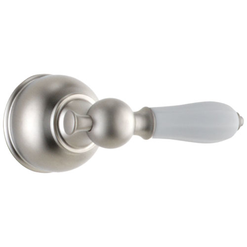 Qty (1): Delta Stainless Steel Finish Tub and Shower Porcelain Lever Handle