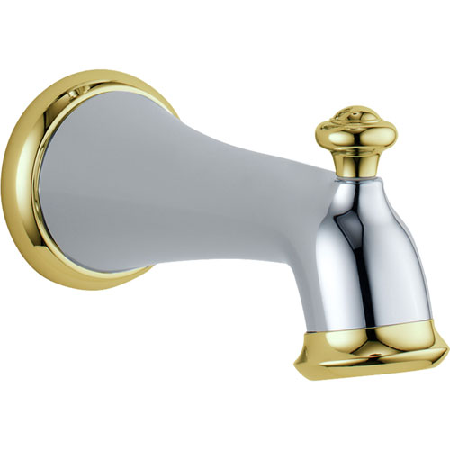 Delta Pull-Up Diverter Tub Spout in Chrome and Polished Brass 90441