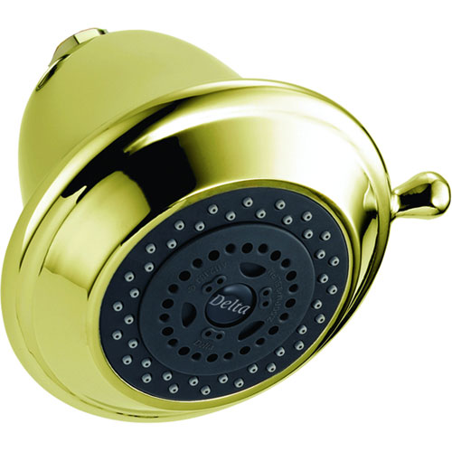 Delta 3-Setting Touch-Clean Polished Brass Shower Head 571826