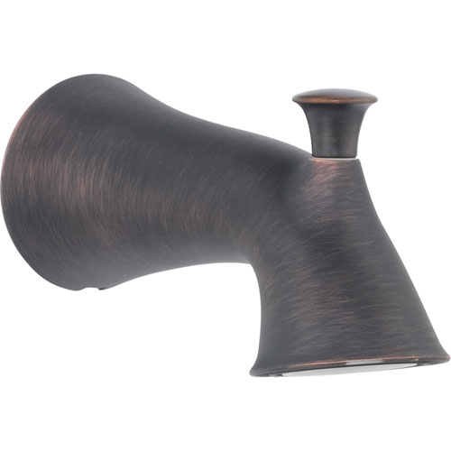 Qty (1): Delta Lahara 6 3 4 inch Champagne Bronze Pull Up Diverter Tub Spout