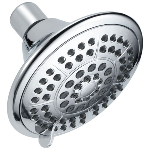 Delta Universal Showering Components Collection Chrome Finish 5-Setting Touch-Clean Shower Head DRP78575