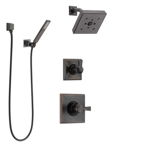 Delta Dryden Venetian Bronze Finish Shower System with Control Handle, 3-Setting Diverter, Showerhead, and Hand Shower with Wall Bracket SS142512RB5