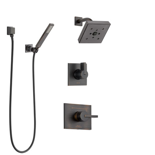 Delta Vero Venetian Bronze Finish Shower System with Control Handle, 3-Setting Diverter, Showerhead, and Hand Shower with Wall Bracket SS142532RB5
