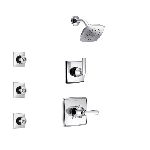 Delta Ashlyn Chrome Finish Shower System with Control Handle, 3-Setting Diverter, Showerhead, and 3 Body Sprays SS1426411