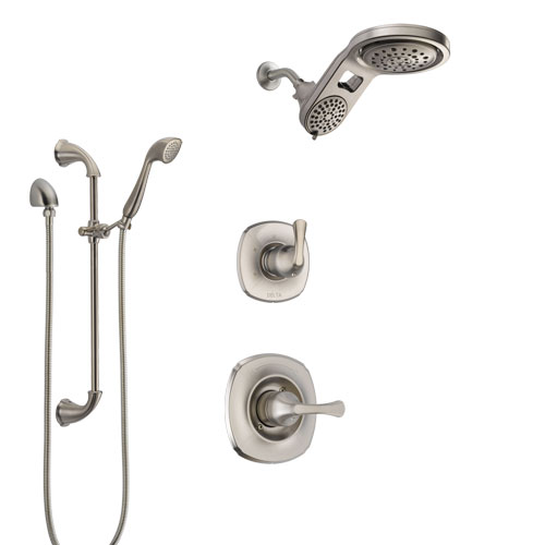 Delta Addison Stainless Steel Finish Shower System with Control Handle, 3-Setting Diverter, Dual Showerhead, and Hand Shower with Slidebar SS1492SS5