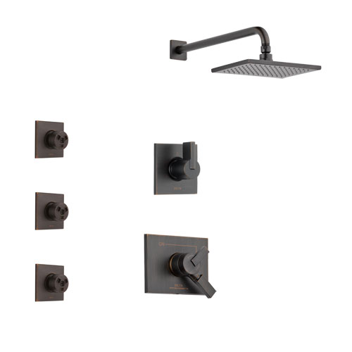 Delta Vero Venetian Bronze Finish Shower System with Dual Control Handle, 3-Setting Diverter, Showerhead, and 3 Body Sprays SS172531RB1