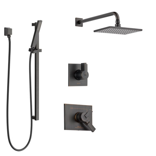 Delta Vero Venetian Bronze Finish Shower System with Dual Control Handle, 3-Setting Diverter, Showerhead, and Hand Shower with Slidebar SS172531RB4