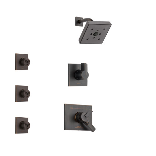 Delta Vero Venetian Bronze Finish Shower System with Dual Control Handle, 3-Setting Diverter, Showerhead, and 3 Body Sprays SS172532RB1